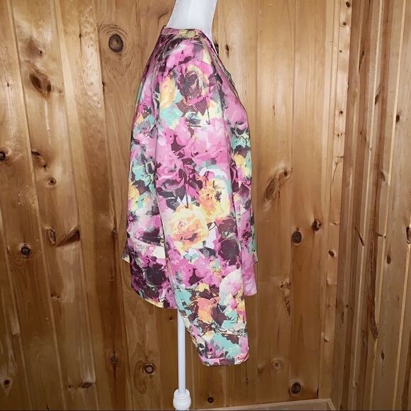 I.N.C. Pastel floral full zip dress jacket size 2X - Picture 4 of 8